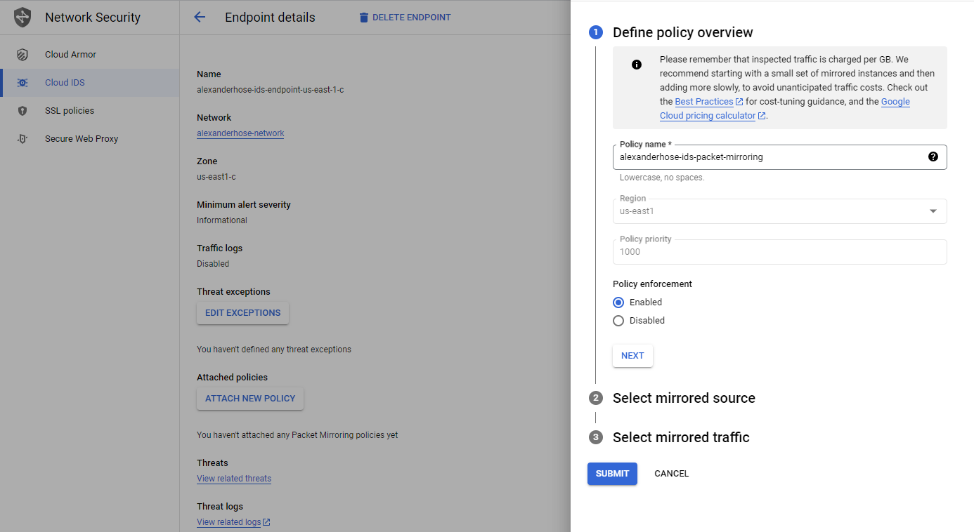 Cloud IDS endpoint policy overview