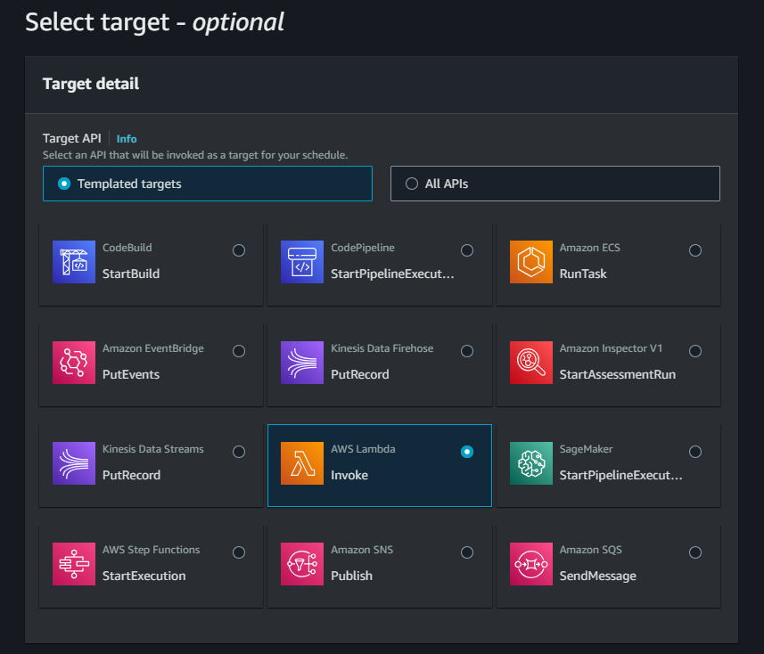 EventBridge Scheduler targets