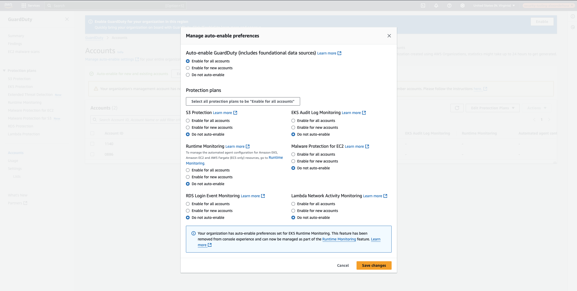 Configure GuardDuty Organization