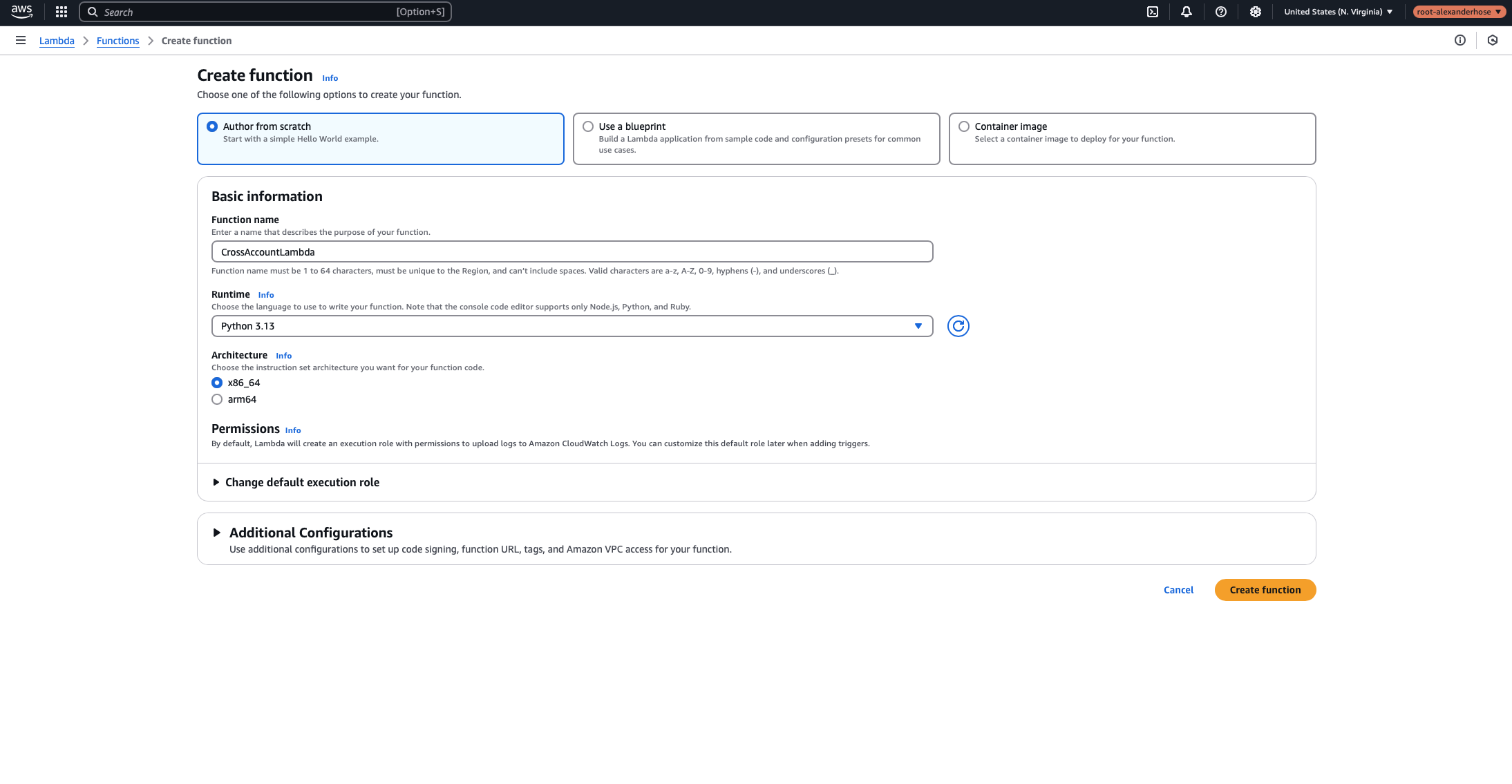 Create Lambda function