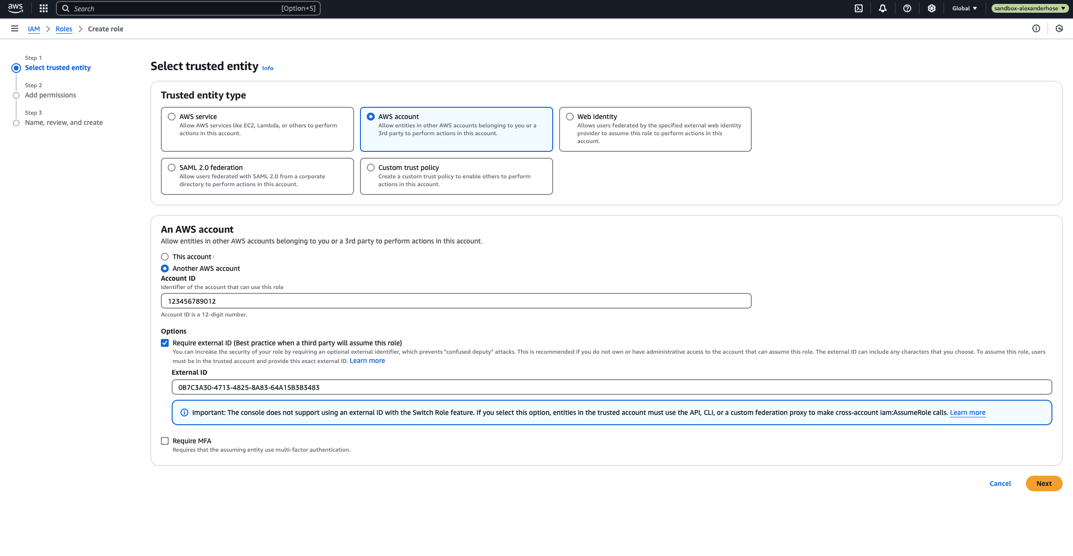 Member account role