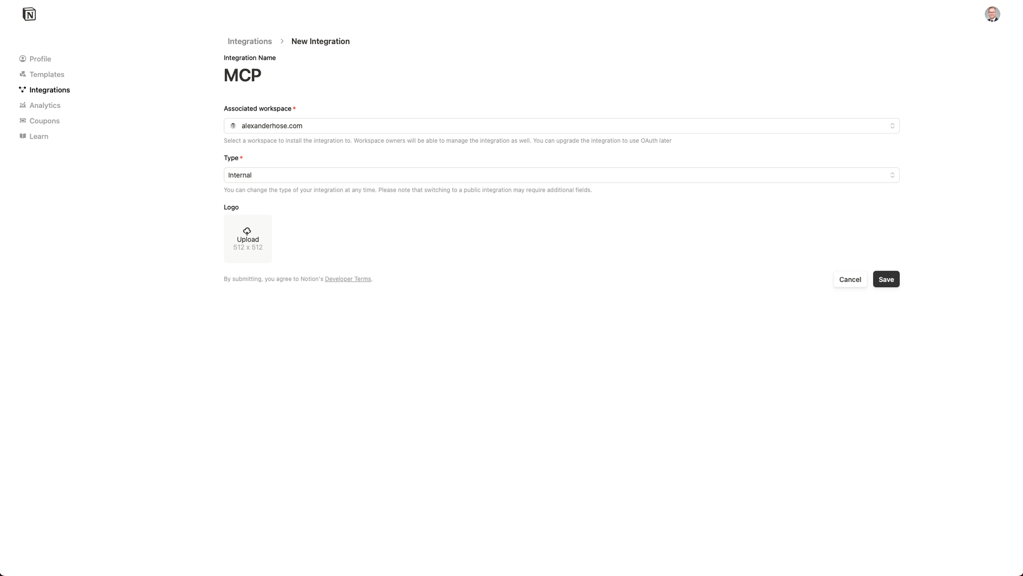Notion New Integration