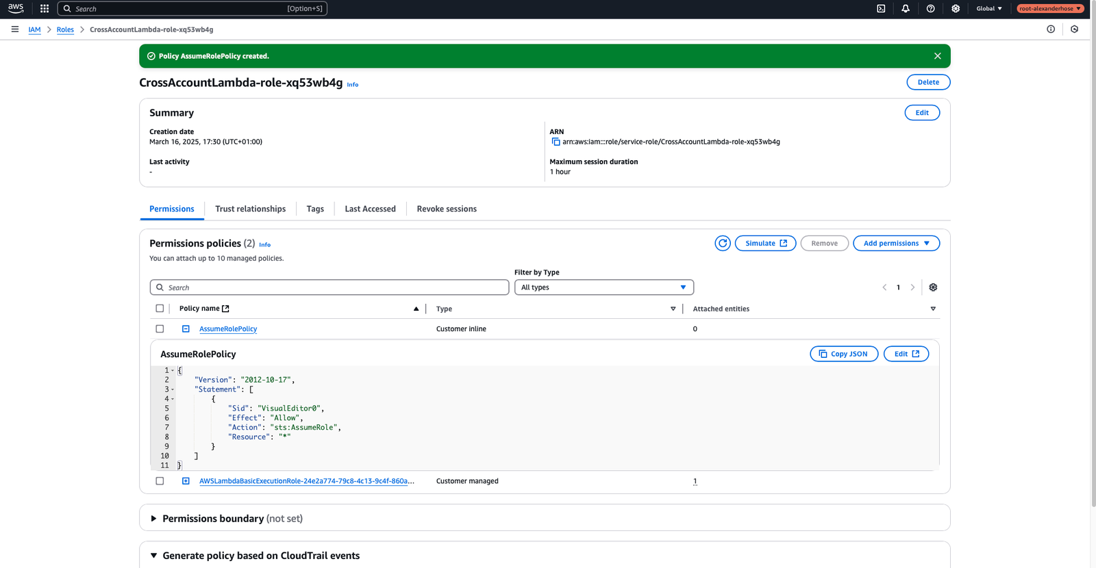 AWS Cross-Account Roles with Lambda